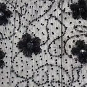 Fashion Sequin Crochet Embroidered Lace Fabric (Option: Black-4yard)