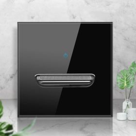 Personalized Tempered Glass Black Socket Panel (Option: Black-One open multi control)