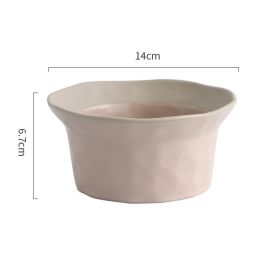 Household Coarse Pottery Retro Rice Bowl (Option: Pink Bowl)