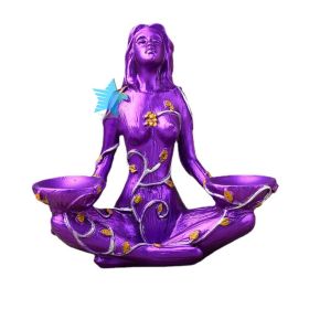 Mother Earth Crystal Ball Resin Double Base (Color: Purple)