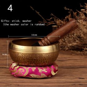 Tibetan Nepal Handmade Singing Bowls Set Buddha Mantra Design (Option: Buddhist music bowl-12CM)