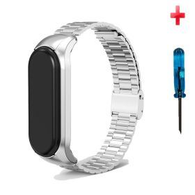 For Bracelet Stainless Steel Wrist Strap (Option: Mi 7silver buckle)