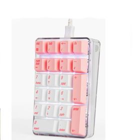 Laptop Desktop Computer 21 Keys Mechanical Numeric Keypad (Option: Pink-Jadalong Red Shaft-USB)