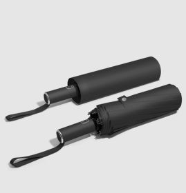 16Ribs Large Three Fold Automatic Umbrella (Color: Black)