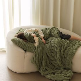 Plain Fur Velvet Sofa Blanket (Option: Green-100x150cm)