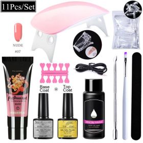 Shiny Transparent Gel Lengthening Nail Set (Option: 11PCSPGP007)