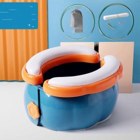 Portable Foldable Toilet For Children Going Out (Option: Blue-Cushion)
