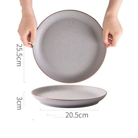 Household Japanese Simple Ceramic Plate Tableware (Option: Grey-10inch-1PCS)
