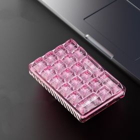 Wireless Bluetooth Tri-mode Transparent External 21-key Numeric Keypad (Option: Pink-Ice Crystal Shaft-USB)