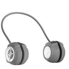 Storage Hook Outdoor Portable Colorful Light Mini Leafless Neck Halter Little Fan (Option: Dolphin Gray-1600mah)