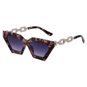 European And American Fashion Cat Eye Sunglasses Female (Option: C9 Pack Flower Purple)