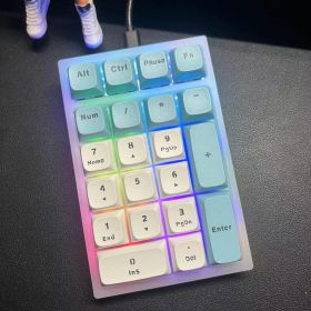 Tri-mode Digital Machine Keyboard Arm Wireless Bluetooth (Option: White Blue B-Cyan Shaft-USB)