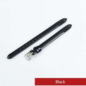 Fashion Cowhide 8mm Women's Watch Band (Option: Black-8mm rose gold buckle)