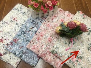 Antique Hanfu Chiffon Printing Embroidery Lace Fabric (Option: Apricot-4yard)