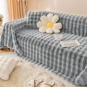 New Thickened Plush Sofa Cover (Option: Deep space grey-180X180)