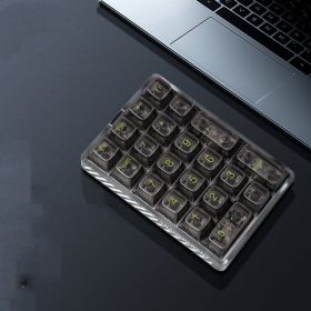 Wireless Bluetooth Tri-mode Transparent External 21-key Numeric Keypad (Option: Black-Ice Crystal Shaft-USB)