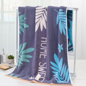 Non Shedding Quick Drying Cotton Towel (Option: Blue grey-70x140cm)