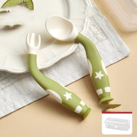 Training For Autonomous Eating With A Spoon And Fork (Option: Green-2piece set)