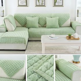 New Thickened Plush Sofa Cover (Option: Grass green-120X180cm)