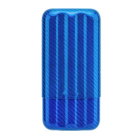 Three Pack Of Carbon Fiber Cigar Pipes (Color: Blue)