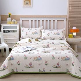 New Cotton Bed Cover Three-piece Set (Option: Mushroom house-Single Bed Cover 150x200cm)