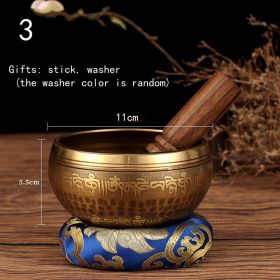 Tibetan Nepal Handmade Singing Bowls Set Buddha Mantra Design (Option: Buddhist music bowl-11CM)