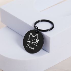 Personalized Pet Id Tags Medal Customized Dog Collar With Name Number (Option: Black-25X25MM)
