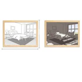 Modern Minimalist Bedside Lighting Decorative Painting (Option: Outside Window-S-USB)