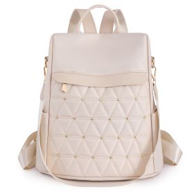 Women's Fashion Large Capacity Backpack (Color: Beige)