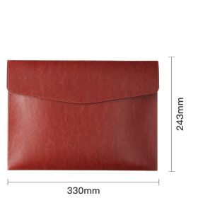 Office Leather File Bag A4 (Color: Brown)