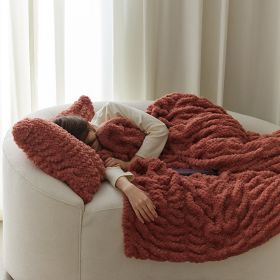 Plain Fur Velvet Sofa Blanket (Option: Red-100x150cm)