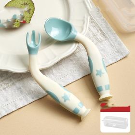Training For Autonomous Eating With A Spoon And Fork (Option: Blue-2piece set)