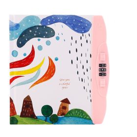 Can Change Password With Lock Diary For Male Students (Option: Colorful Rainy Day)