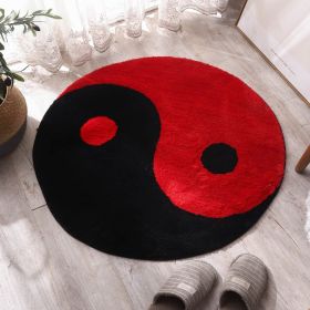 New Bedroom Round Gossip Carpet (Option: Black red-70cm)