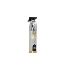 Simple And Creative Carving LCD Digital Display Hair Clipper (Color: Silver)