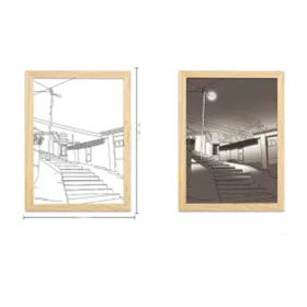 Modern Minimalist Bedside Lighting Decorative Painting (Option: Steps under the street lamp-S-USB)