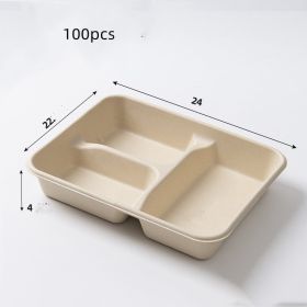 Disposable Biodegradable And Environmentally Friendly Lunch Box (Option: 1 Style-100PCS)