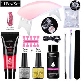 Shiny Transparent Gel Lengthening Nail Set (Option: 11PCSPGS008)