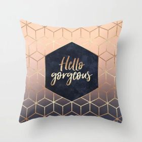 Scandinavian Geometric Double-sided Print Marbled Sofa Cushions (Option: JWBZT020F16-Pillowcase-40x40CM)