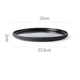 Home Creative Japanese Ceramic Embossed Simple Plate (Option: Black-10inch-1PCS)