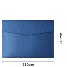 Office Leather File Bag A4 (Color: Dark Blue)