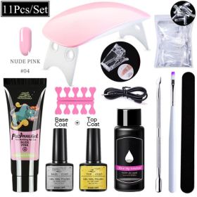 Shiny Transparent Gel Lengthening Nail Set (Option: 11PCSPGP004)