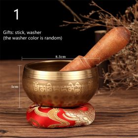 Tibetan Nepal Handmade Singing Bowls Set Buddha Mantra Design (Option: Buddhist music bowl-8CM)