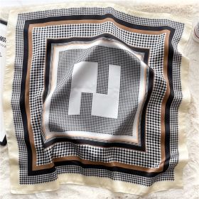 Luxury And Minimalist Letter Scarf (Option: Rice edge-70X70cm)