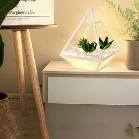 Simple Hollow Out Diamond Table Lamp Bedside (Option: White-B-UK)