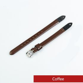 Fashion Cowhide 8mm Women's Watch Band (Option: Coffee-8mm silver buckle)