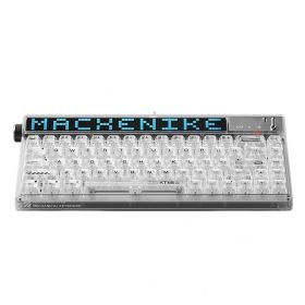 Intelligent Screen Tri-mode Wireless Transparent Ice Mechanical Keyboard (Option: White-Standard Version-USB)
