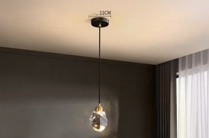 Room Chandelier Simple Crystal Dining Table (Option: Single head black-LED solid model)