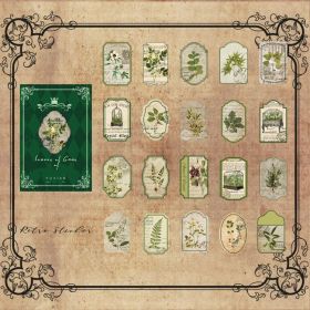 Time Journey Series Retro Art Box Sticker (Option: Green Leaf Poetry Collection)