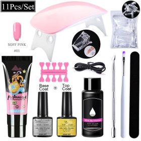 Shiny Transparent Gel Lengthening Nail Set (Option: 11PCSPGP001)